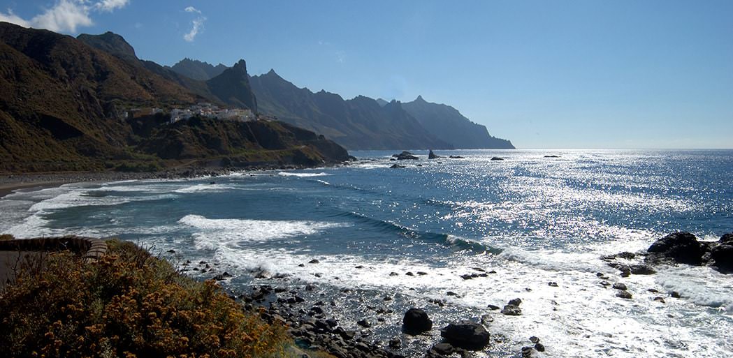 Playa del roques de las bodegas, strand, tenerife, canarische eilanden