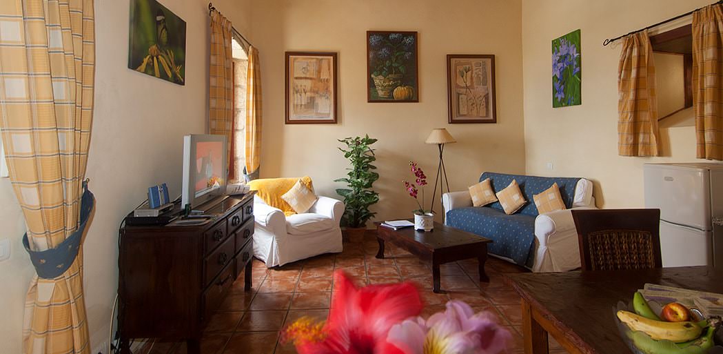 Close up of the lounge and dining room of Jasmine cottage, Tenerife - La Bodega.