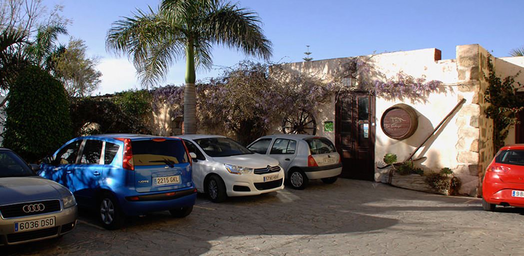 Reception and car park La Bodega Casa Rural, San Miguel, Tenerife.