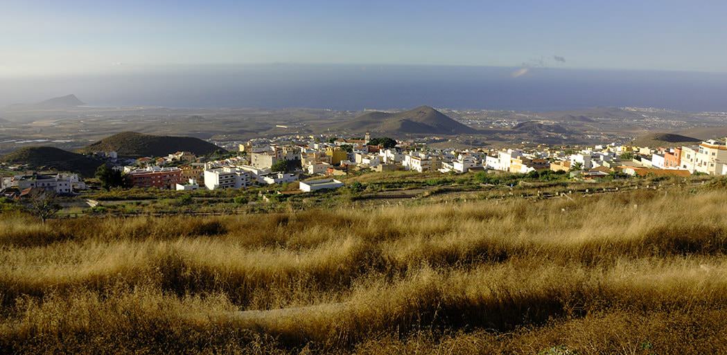 Looking down on San Miguel de abona all the way to the sea, Tenerife.
