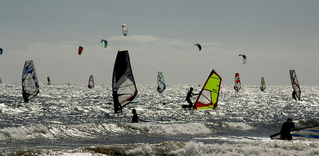 windsurfing on tenerife's el medano beach.